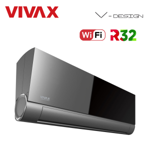 Aer conditionat Vivax ACP-12CH35AEVI GREY MIRROR V-Design R32, Wi-Fi, Inverter, 12000 BTU/h, Clasa A++, Ionizator, I feel, 3D Airflow, Protectie Anti-Inghet, Autodiagnoza, Autocuratare, Autodetectie scurgeri freon, filtru Bio, filtru Anti-Praf
